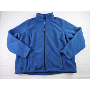 LL Bean Fleece Full Zip Jacket Cobalt Blue Women's Size 3X